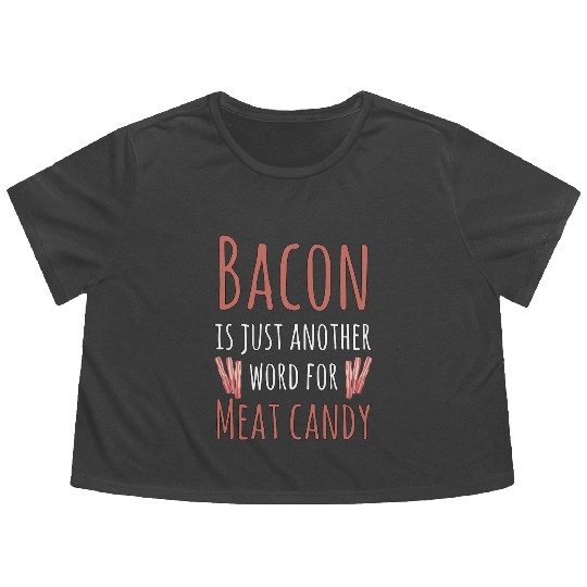 Bacon Meat Candy Flowy Cropped Tees