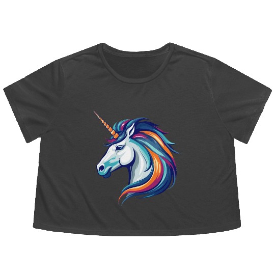 unicorn Flowy Cropped Tees