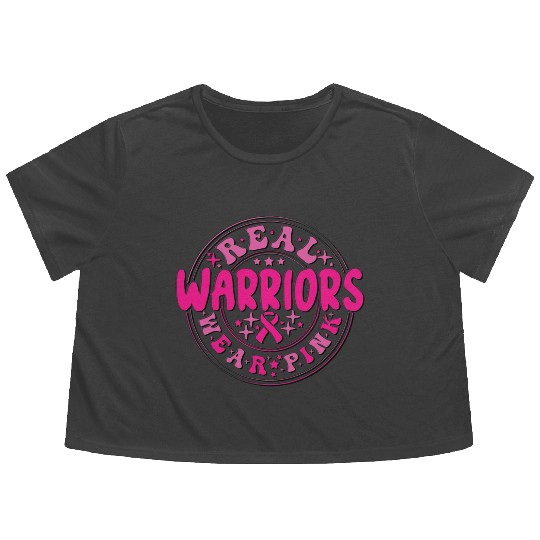 Real Warriors Wear Pink Flowy Cropped Tees