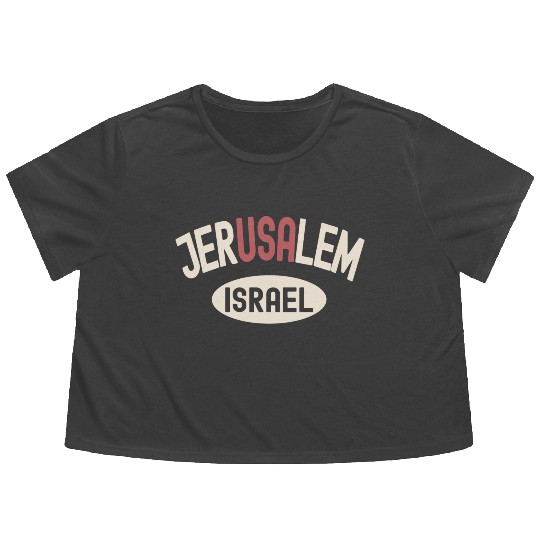 Usa Jerusalem Israel Flowy Cropped Tees
