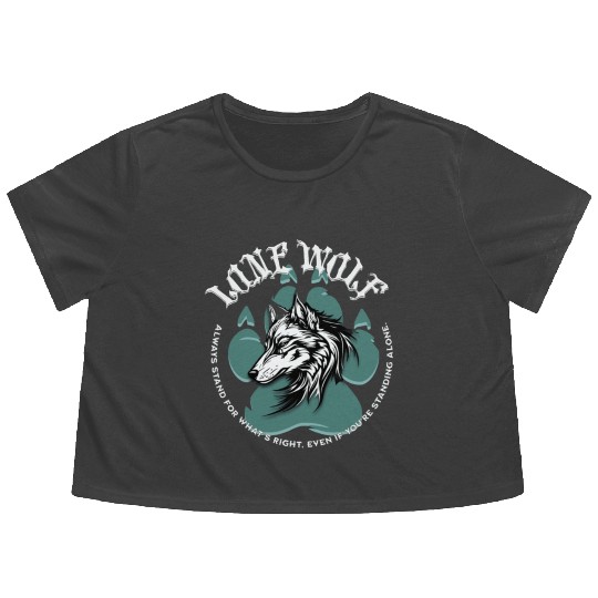 Lone Wolf Inspirational Leader Truther Quote Flowy Cropped Tees