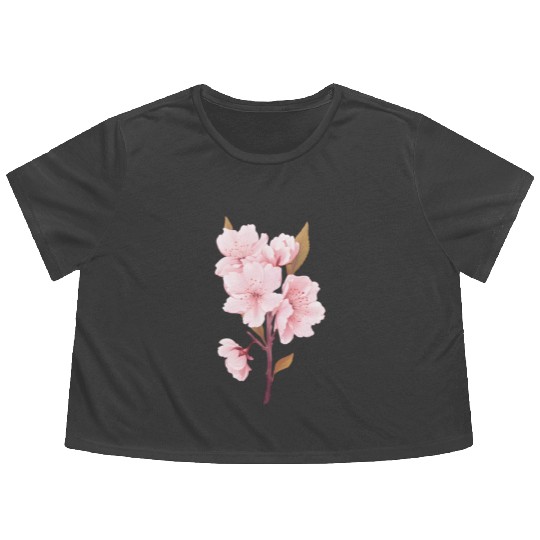 sakura Flowy Cropped Tees