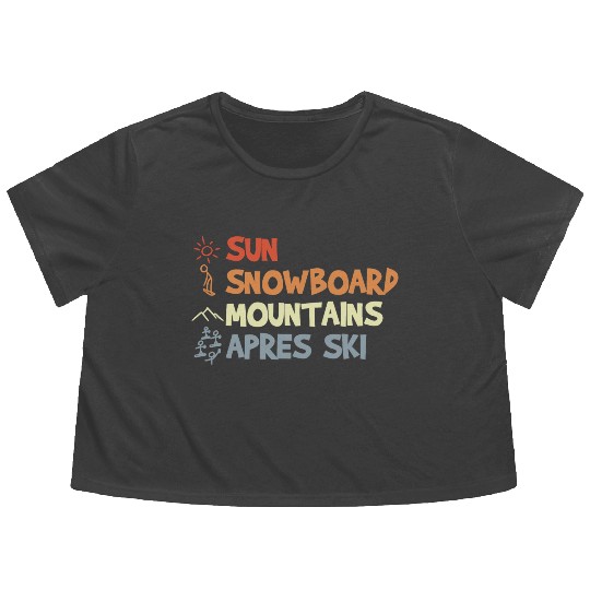 Vintage Snowboarding Flowy Cropped Tees