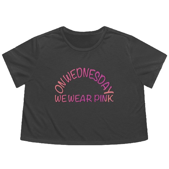on wednesday we wear pink Flowy Cropped Tees
