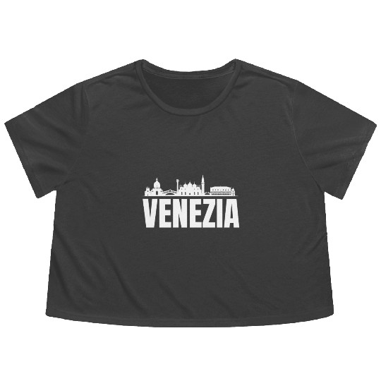 Venice Gondola Italy Venezia Flowy Cropped Tees