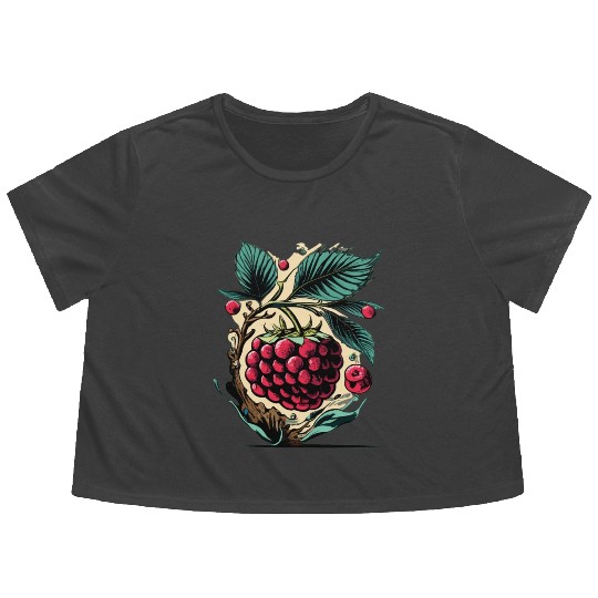 Raspberry Flowy Cropped Tees