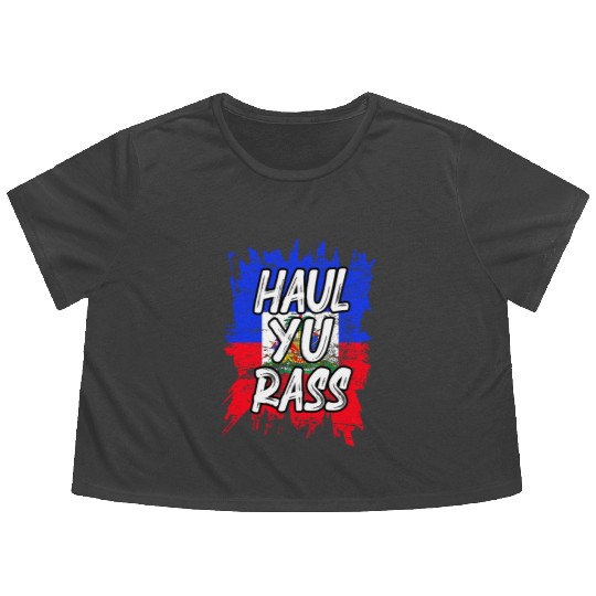 Creole Magic Afro Pride Kriol Haiti Flag Haitian Flowy Cropped Tees