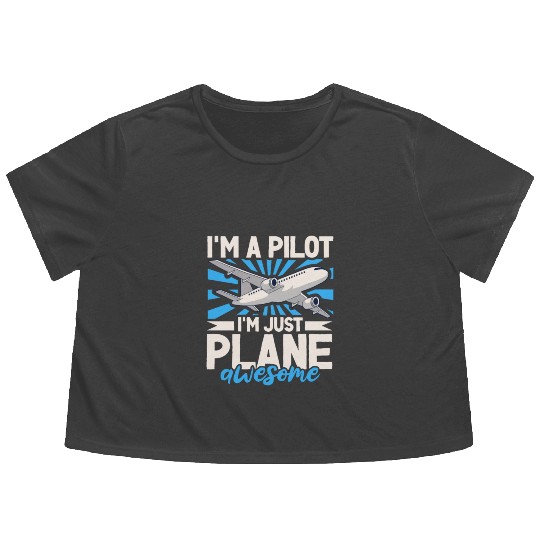Pilot Aviation Airplane Airline Future Pilots Flowy Cropped Tees
