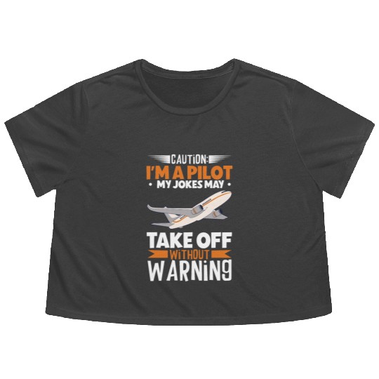 Pilot Aviation Airplane Airline Future Pilots Flowy Cropped Tees