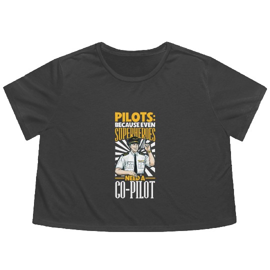 Pilot Aviation Airplane Airline Future Pilots Flowy Cropped Tees