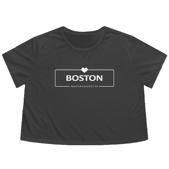 Boston Massachusetts In USA Flowy Cropped Tees