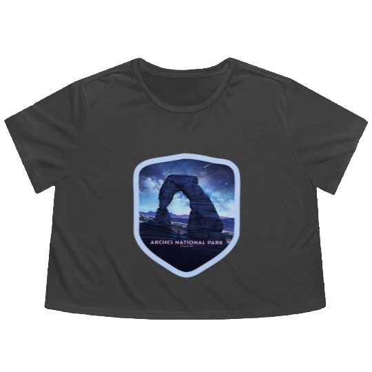 Arches National Park Stickers Flowy Cropped Tees