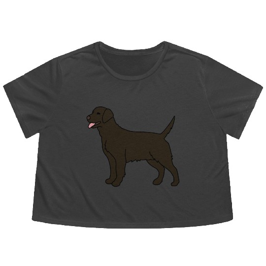 Chocolate Labrador Gift For Dog Lover Flowy Cropped Tees