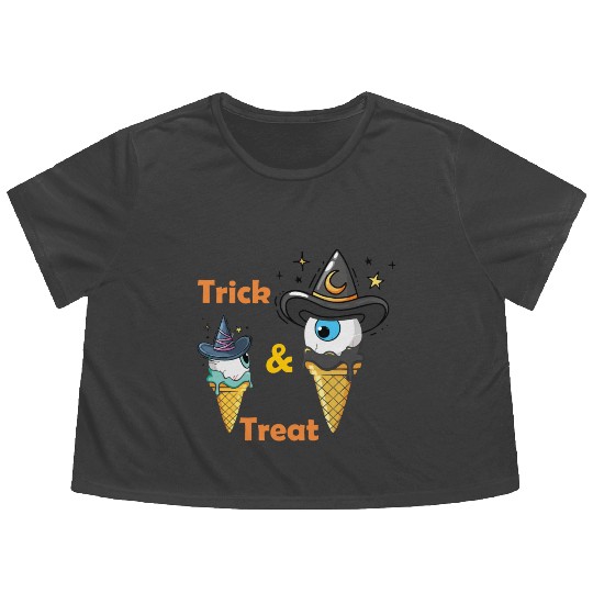Vallina Ice Cream Halloween Flowy Cropped Tees