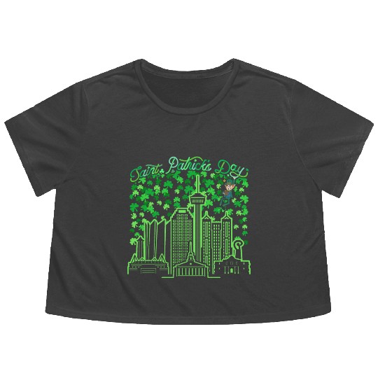 Saint Patrick's Day San Antonio Texas Flowy Cropped Tees