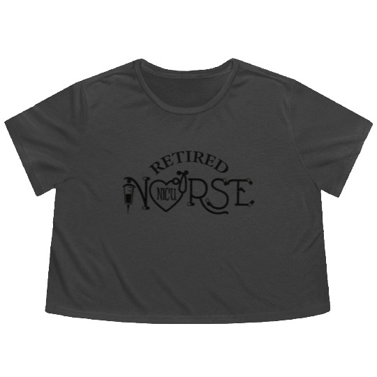 Retired nurse NICU Flowy Cropped Tees