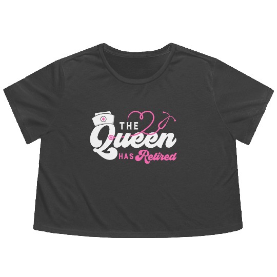 The Queen Retired nurse Flowy Cropped Tees