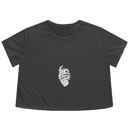 Ghost hand Flowy Cropped Tees