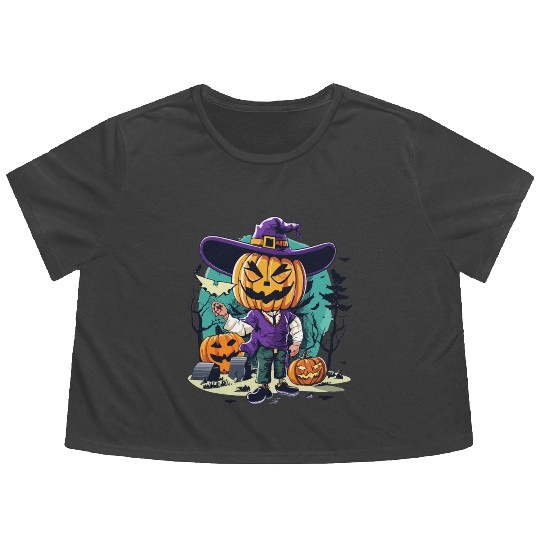 Boy Candy Punppkin Halloween Flowy Cropped Tees