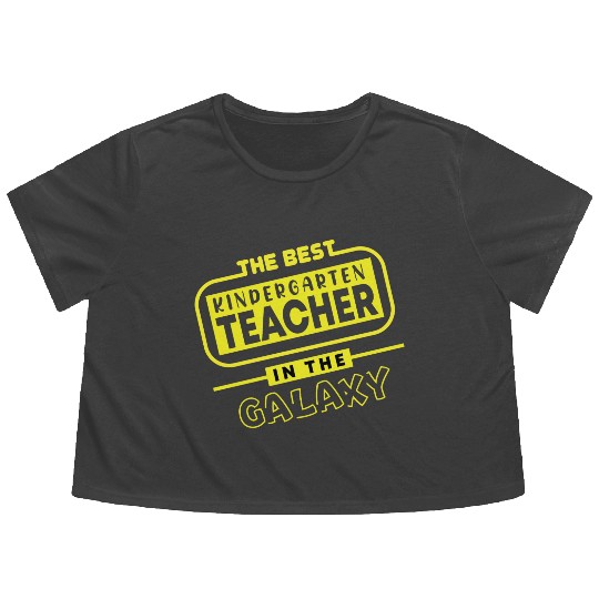 Best Kindergarten Teacher Flowy Cropped Tees