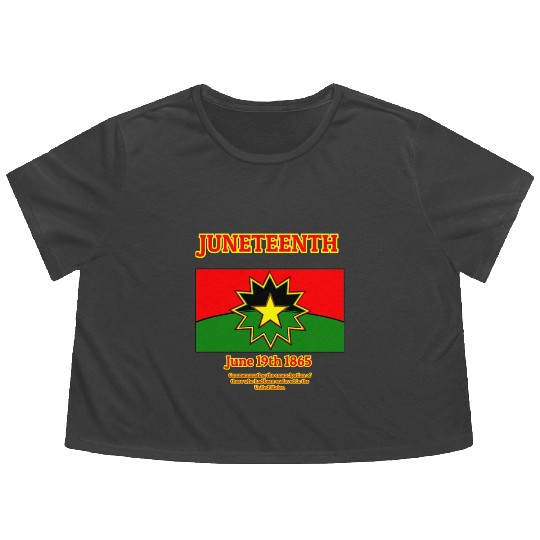 Juneteenth Red Black and Green Flowy Cropped Tees