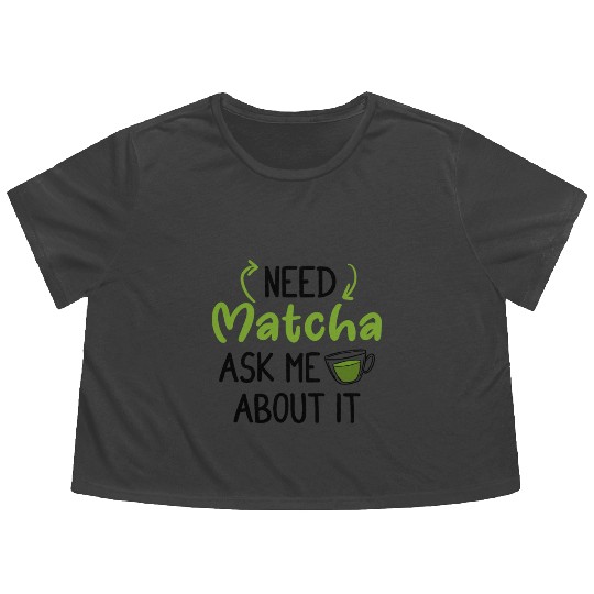 Green Tea Lover Japanese Matcha Latte Drink Matcha Flowy Cropped Tees