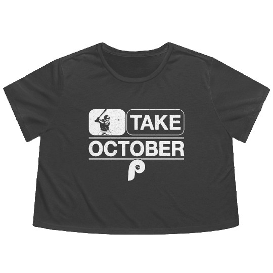 Philadelphia Take October Phillies Flowy Cropped Tees