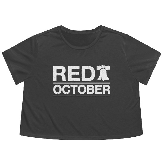 Philadelphia Red October Phillies Flowy Cropped Tees