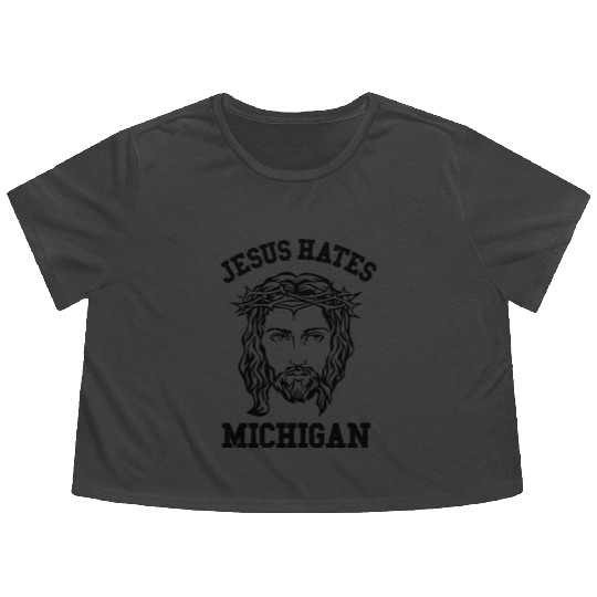 Michigan Jesus Hates Flowy Cropped Tees