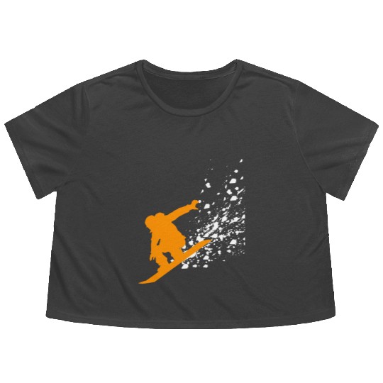 Snowboard Flowy Cropped Tees Snowboarding Freestyler Winterpark