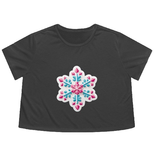 Crystal snowflake Flowy Cropped Tees