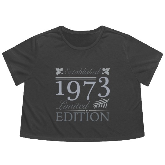 Established 1973 50th Birthday Flowy Cropped Tees