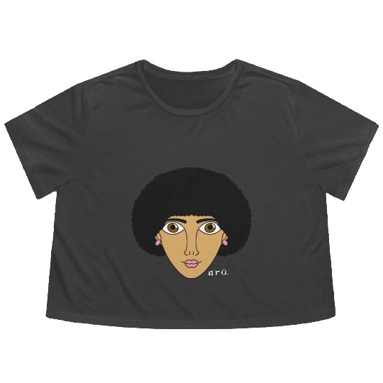 ora character face Flowy Cropped Tees