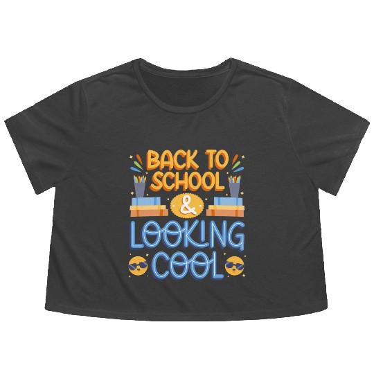 Back To School Looking Cool Flowy Cropped Tees