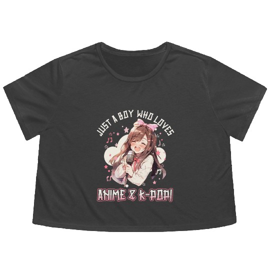 Just a Boy who loves Anime and K-Pop Flowy Cropped Tees