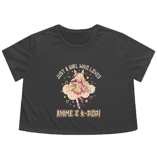 Just a Girl who loves Anime and K-Pop Flowy Cropped Tees