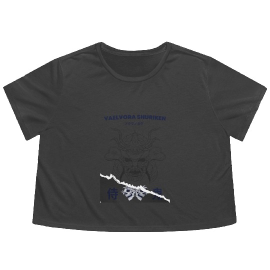 Demon Oni Samurai Vaelvora Flowy Cropped Tees