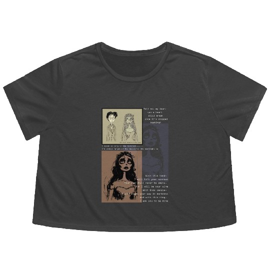 corpse bride Flowy Cropped Tees