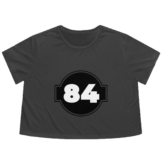 Congratulations 84 Years Old - Number Eighty-Four Flowy Cropped Tees
