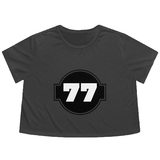 Congratulations 77 Years - Number Seventy-Seven Flowy Cropped Tees