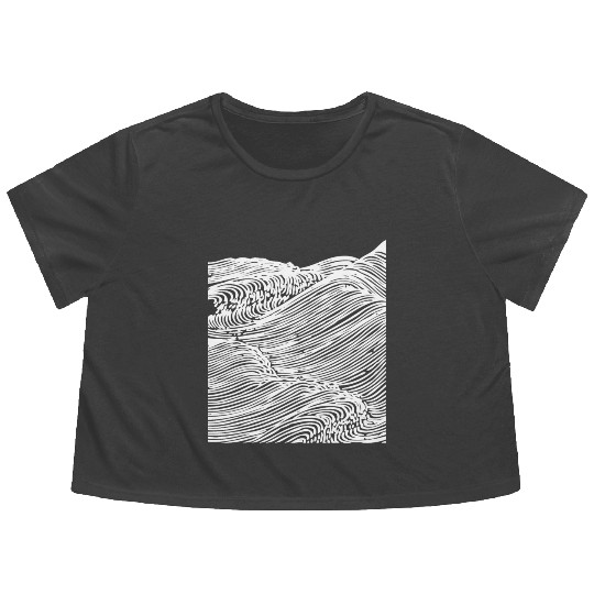 Waves of the Ocean - 01 Flowy Cropped Tees