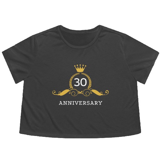 30 Year Married / 30th Wedding Anniversary Flowy Cropped Tees