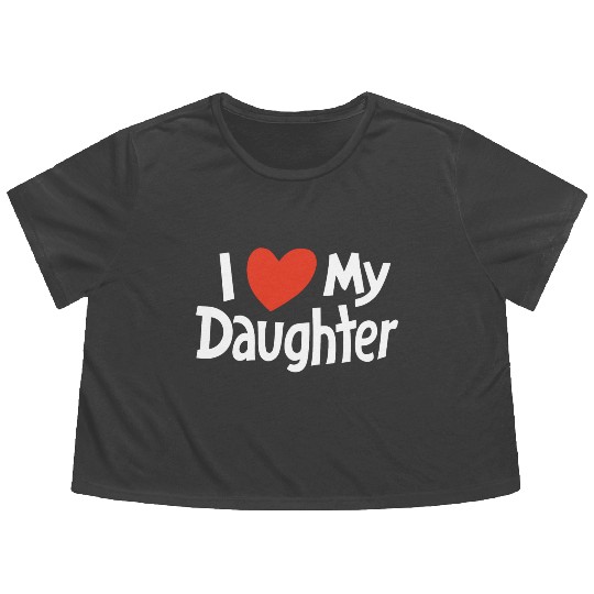 I Love my daughter Flowy Cropped Tees