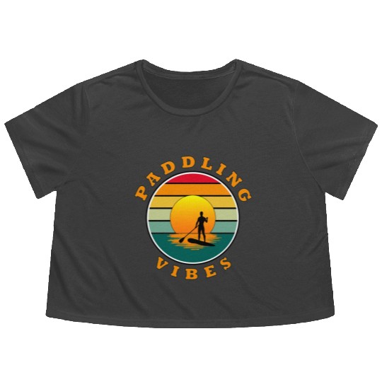 Paddling Vibes – Sun retro - Paddle Boarder Flowy Cropped Tees