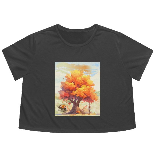 "Autumn Feels - Nature's Embrace" Flowy Cropped Tees