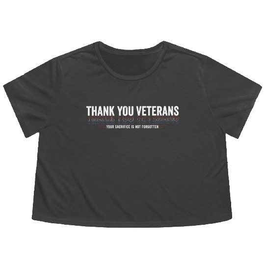 Thank You Veterans! Thank You For Your Service Flowy Cropped Tees