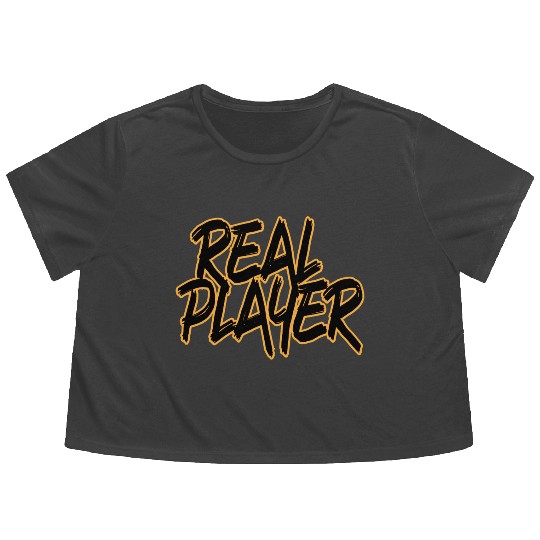 Real Player Typography Design Flowy Cropped Tees