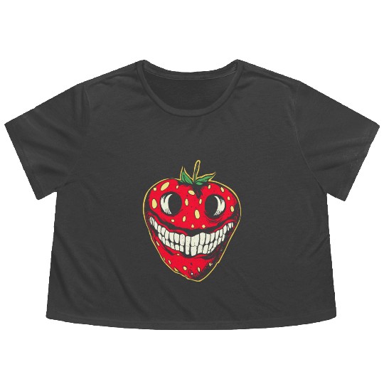 Strawberry Jack-o-lantern Flowy Cropped Tees