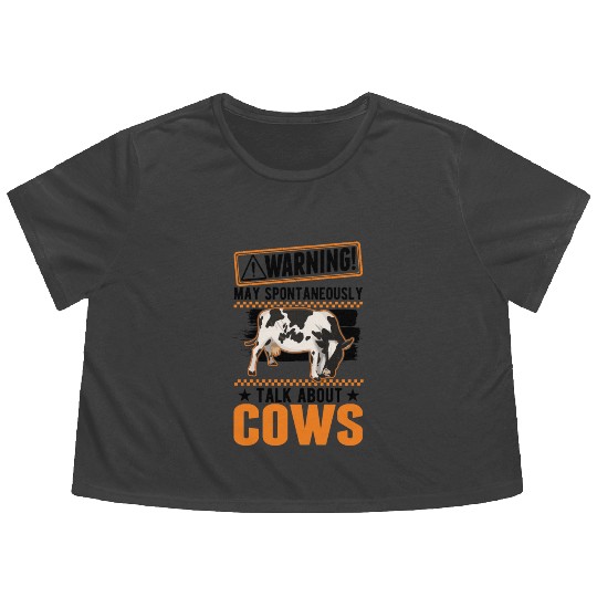 Cow Cattle Breeder Land, Farmer Cows Flowy Cropped Tees