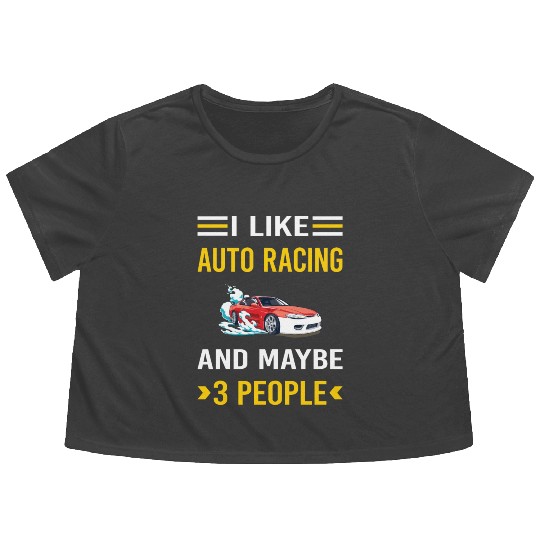 3 People Auto Racing Automotive Autosport Flowy Cropped Tees